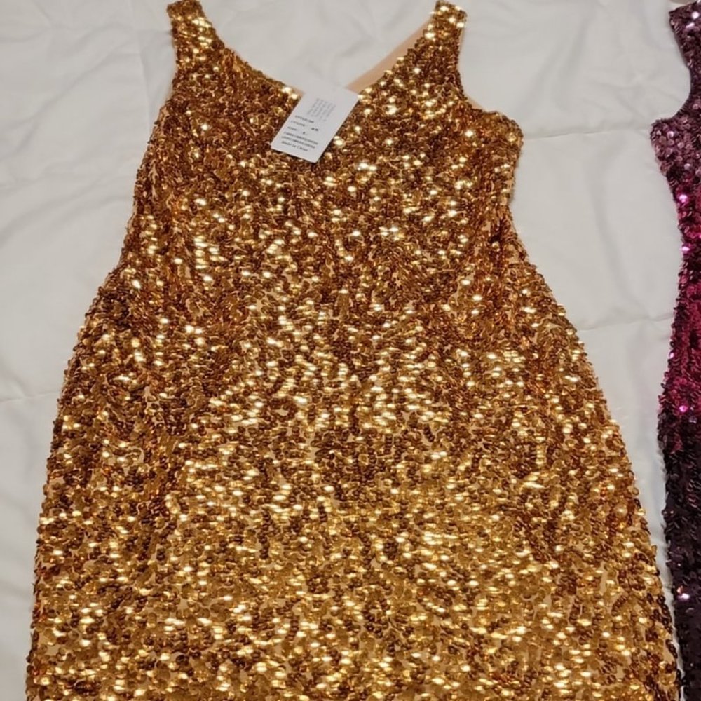 Women's Sexy Deep V Neck Sequin Glitter Bodycon Stretchy Mini Party Dress